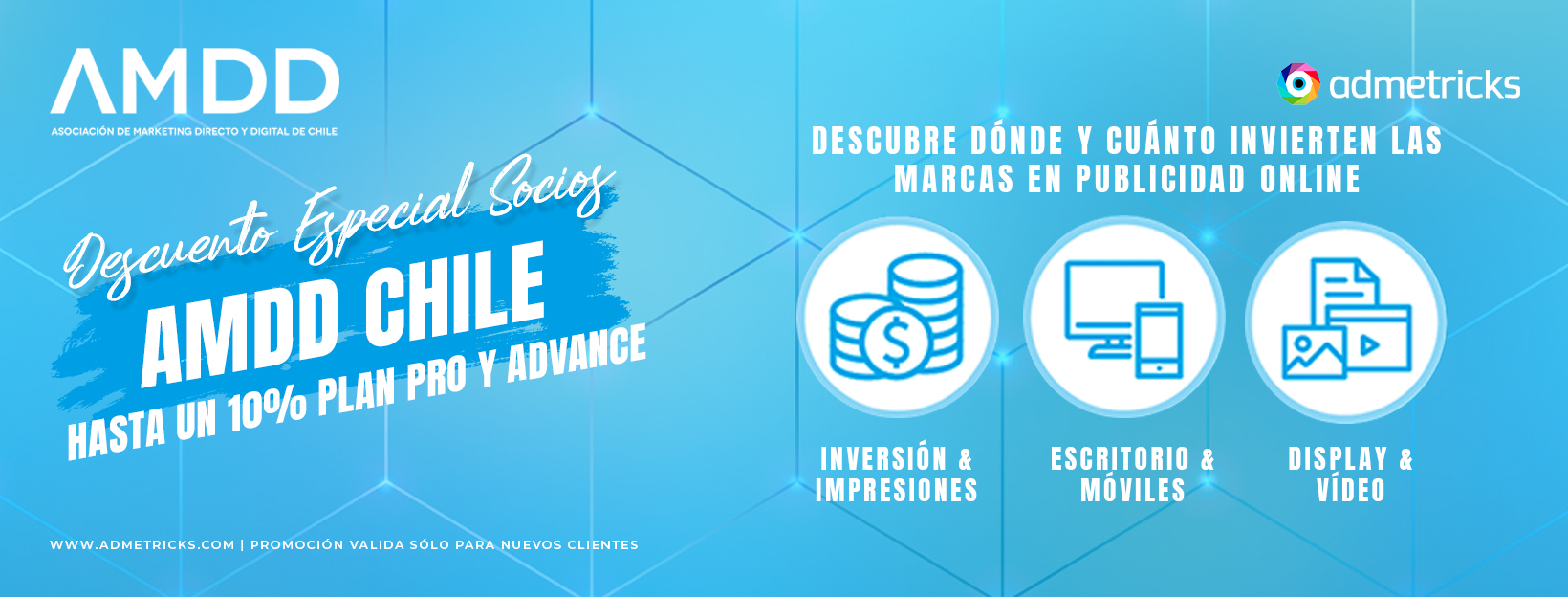 Admetricks ofrece descuento en sus planes para socios de la AMDD
